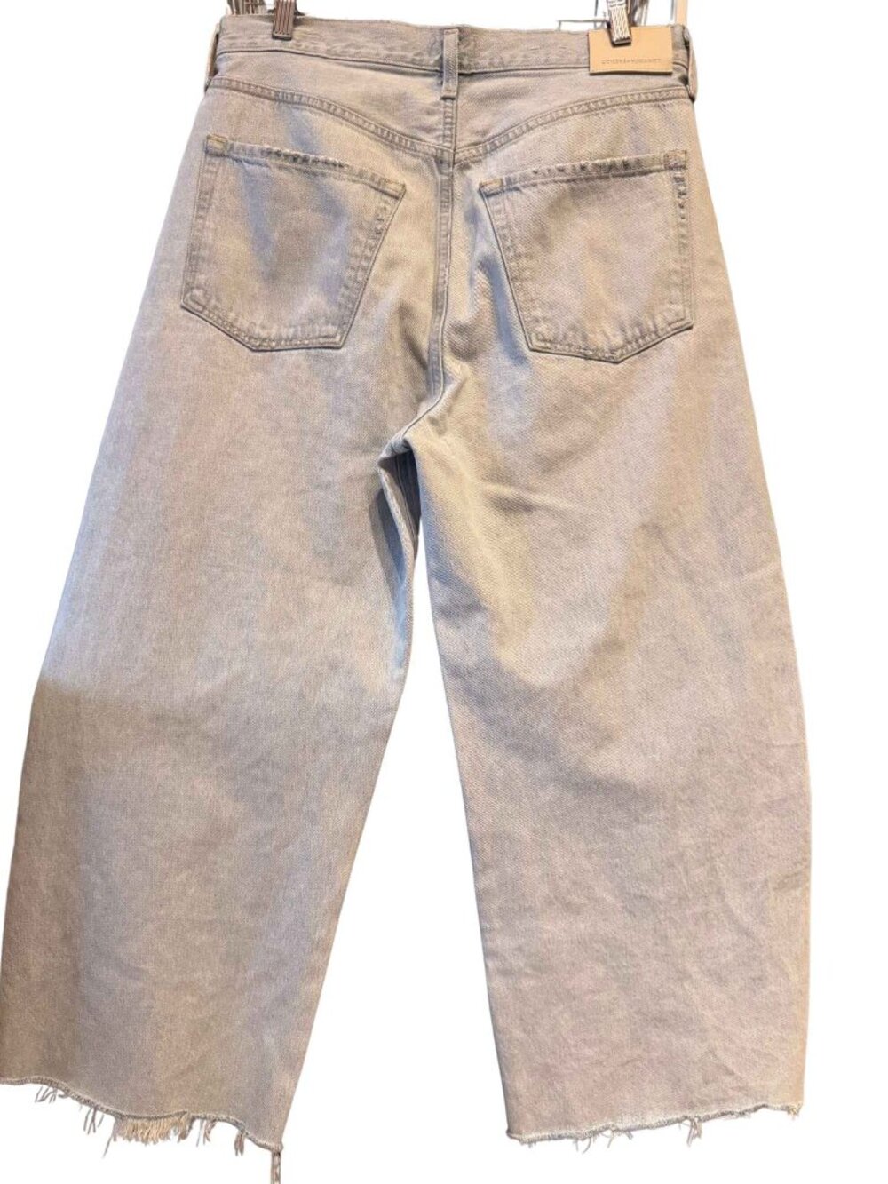 Citizens of Humanity Light Wash Wide-Leg Jeans Size 29 - Raw Hem